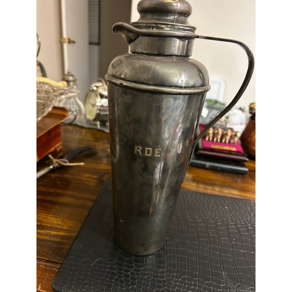 Vintage Gorham Silver Plated Cocktail Shaker Monogrammed RDE Barware Kitchenware - Picture 5 of 6